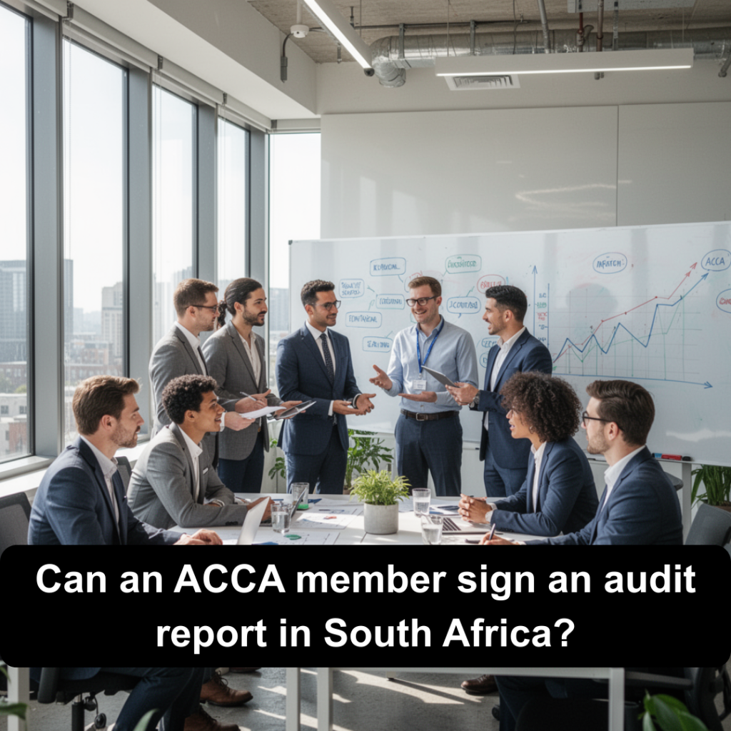 Can an ACCA member sign an audit report in South Africa?