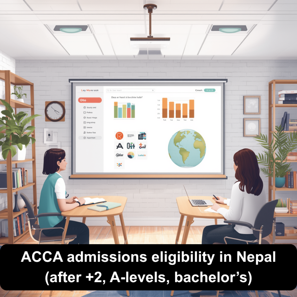 ACCA admissions eligibility in Nepal (after +2, A-levels, bachelor’s)