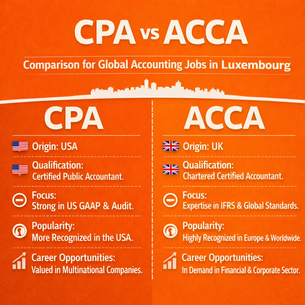 CPA and ACCA Comparison for Global Accounting Jobs in Luxembourg