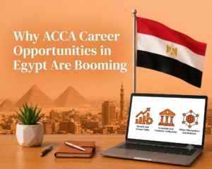 please create another one with light orange of FF7500 color 1080 by 1080 size and change the icons for a different look with egypt flag and use this title now: Why ACCA Career Opportunities in Egypt Are Booming
