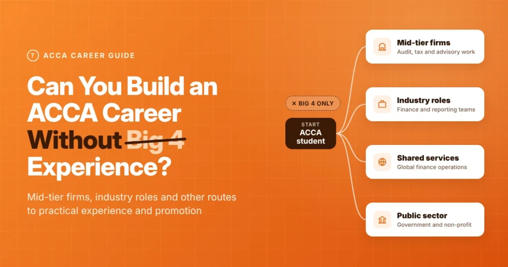 ACCA career paths without Big 4 experience: mid-tier firms, industry roles, shared services and public sector